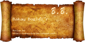 Bakay Boglár névjegykártya